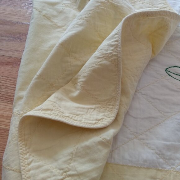 Vintage Handmade Quilt 64" by 42 1/4" Country Children Dancing Birds Embroidered - Picture 7 of 14